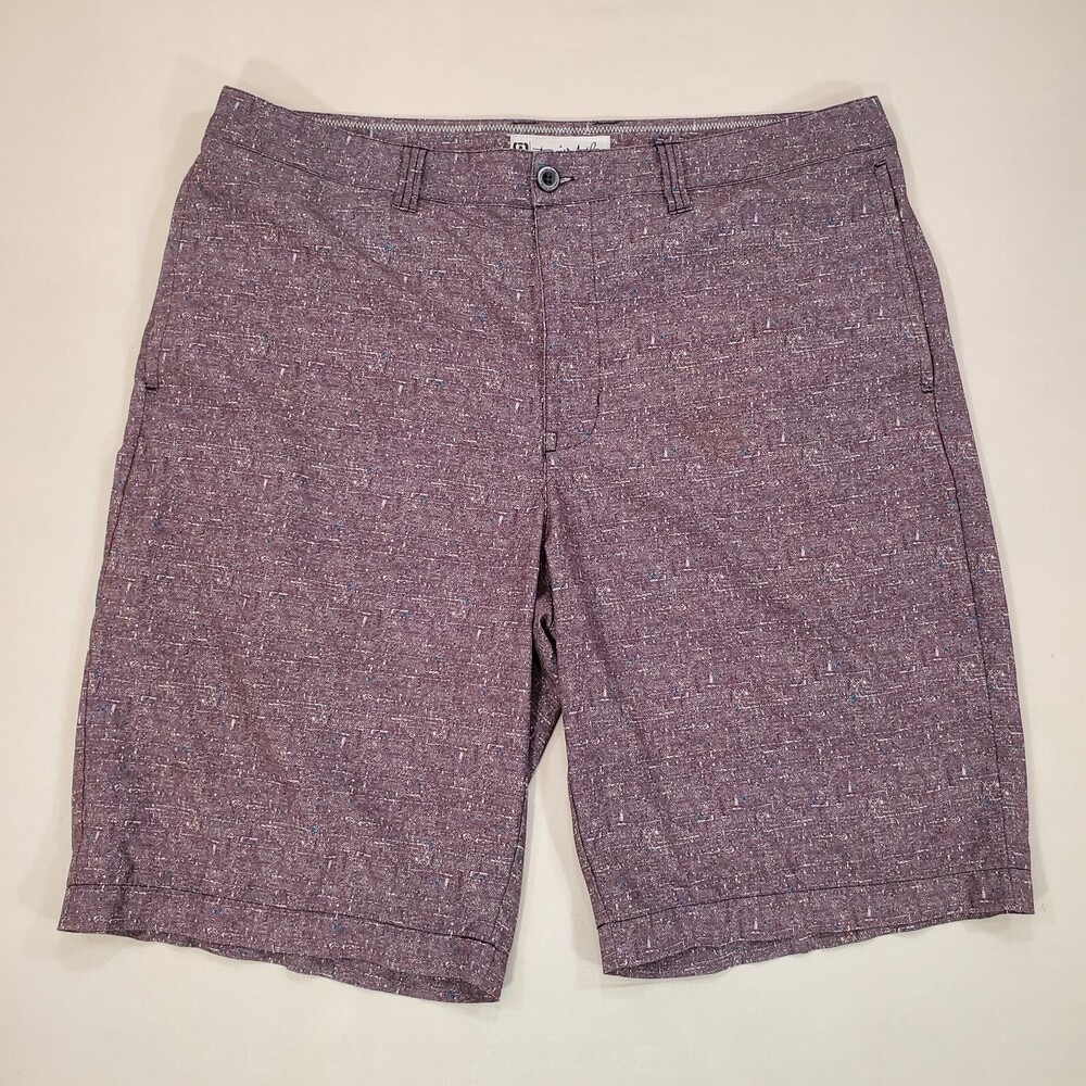 Travis Mathew Shorts Mens 36x10 Brown Gray Classic Fit Performance Stretch Golf